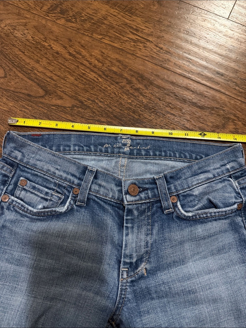 7 For All Mankind Light Blue Flared Wide-Leg Jeans - Picture 12 of 12
